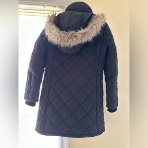 Banana Republic Quilted Winter Coat with Faux Fur Lined Hood